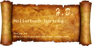 Hollerbach Darinka névjegykártya